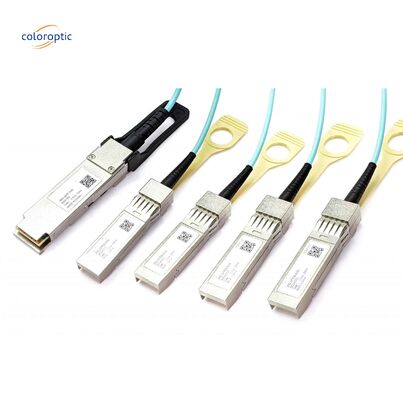 InfiniBand και Ethernet ενεργό οπτικό καλώδιο 100G QSFP28 Breakthrough σε 4xSFP28 AOC